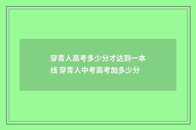 穿青人高考多少分才达到一本线 穿青人中考高考加多少分