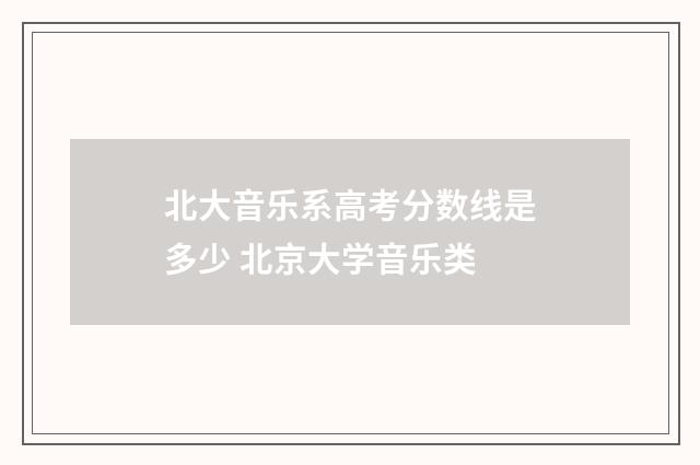 北大音乐系高考分数线是多少 北京大学音乐类