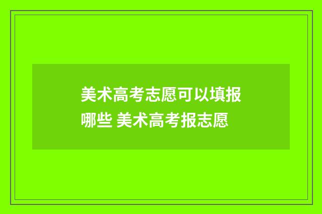 美术高考志愿可以填报哪些 美术高考报志愿