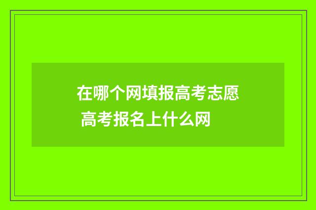 在哪个网填报高考志愿 高考报名上什么网