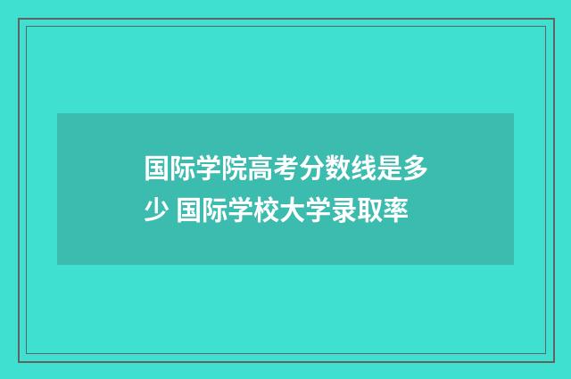 国际学院高考分数线是多少 国际学校大学录取率