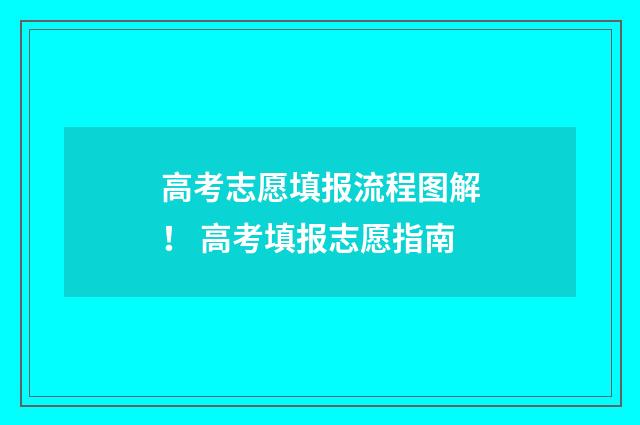 高考志愿填报流程图解！ 高考填报志愿指南