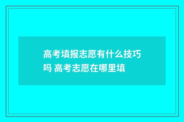 高考填报志愿有什么技巧吗 高考志愿在哪里填