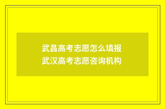 武昌高考志愿怎么填报 武汉高考志愿咨询机构