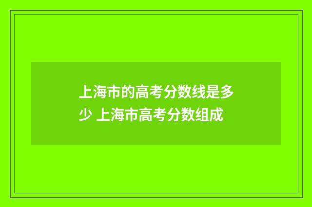 上海市的高考分数线是多少 上海市高考分数组成