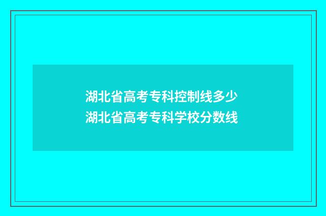 湖北省高考专科控制线多少 湖北省高考专科学校分数线