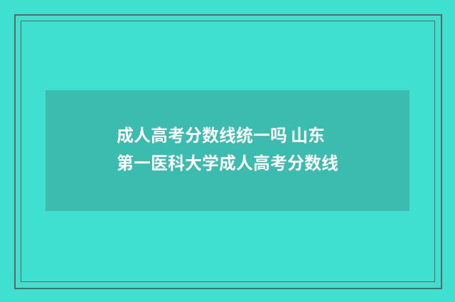 成人高考分数线统一吗 山东第一医科大学成人高考分数线