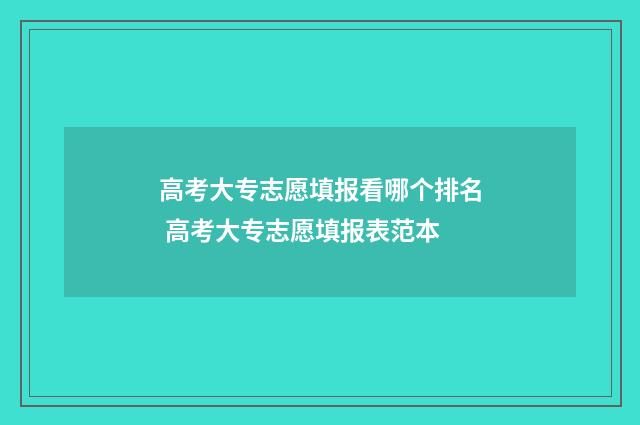 高考大专志愿填报看哪个排名 高考大专志愿填报表范本
