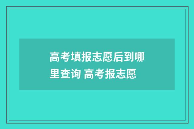 高考填报志愿后到哪里查询 高考报志愿