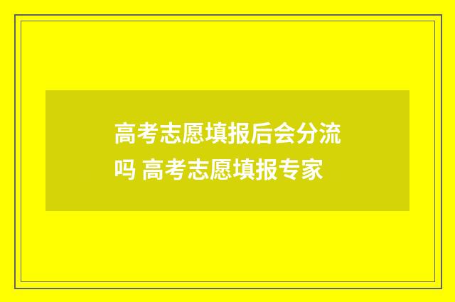 高考志愿填报后会分流吗 高考志愿填报专家