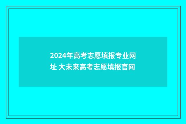 2024年高考志愿填报专业网址 大未来高考志愿填报官网
