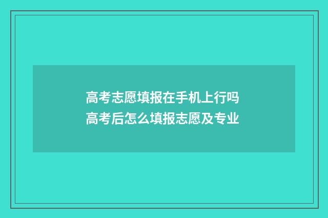 高考志愿填报在手机上行吗 高考后怎么填报志愿及专业