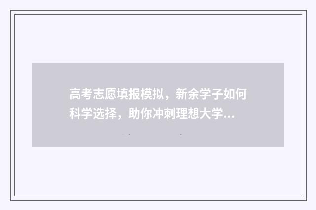 高考志愿填报模拟，新余学子如何科学选择，助你冲刺理想大学！ 高考志愿填报模拟表样本