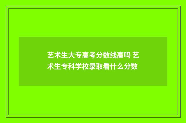 艺术生大专高考分数线高吗 艺术生专科学校录取看什么分数