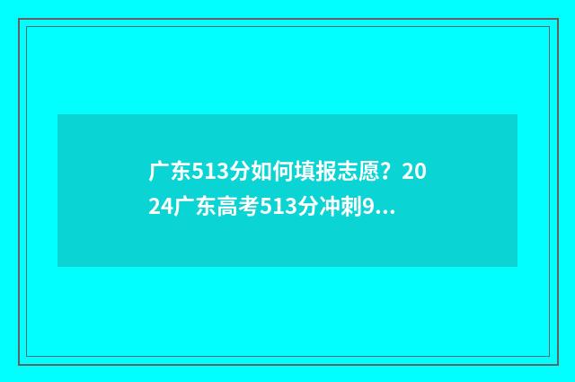 广东513分如何填报志愿？2024广东高考513分冲刺985 211志愿填报攻略 广东513分能考什么大学