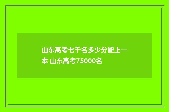 山东高考七千名多少分能上一本 山东高考75000名