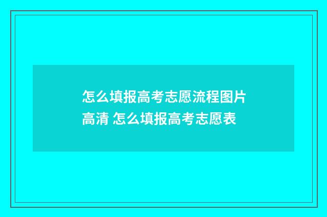 怎么填报高考志愿流程图片高清 怎么填报高考志愿表