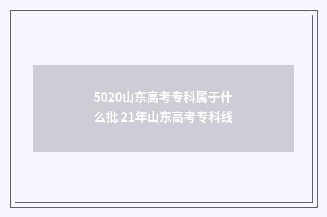 5020山东高考专科属于什么批 21年山东高考专科线