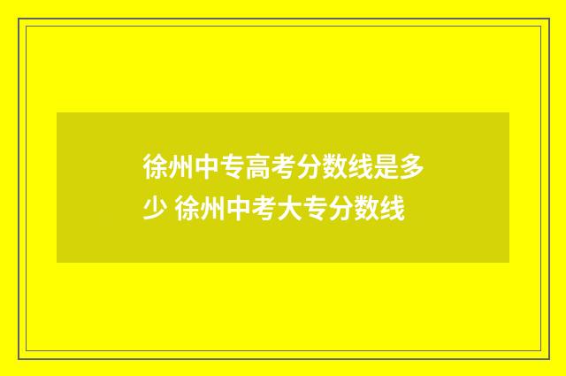 徐州中专高考分数线是多少 徐州中考大专分数线