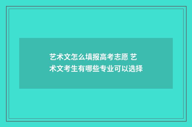 艺术文怎么填报高考志愿 艺术文考生有哪些专业可以选择