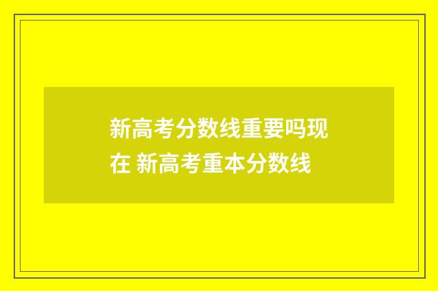 新高考分数线重要吗现在 新高考重本分数线