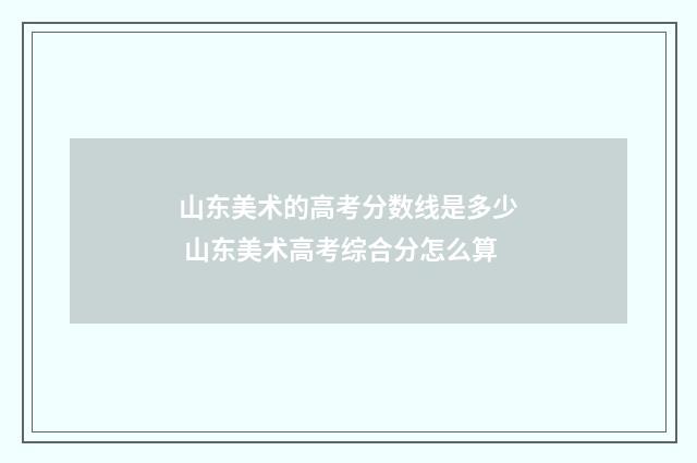山东美术的高考分数线是多少 山东美术高考综合分怎么算