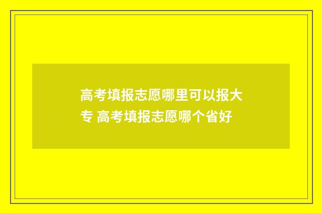 高考填报志愿哪里可以报大专 高考填报志愿哪个省好