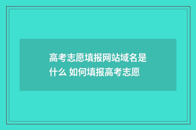 高考志愿填报网站域名是什么 如何填报高考志愿