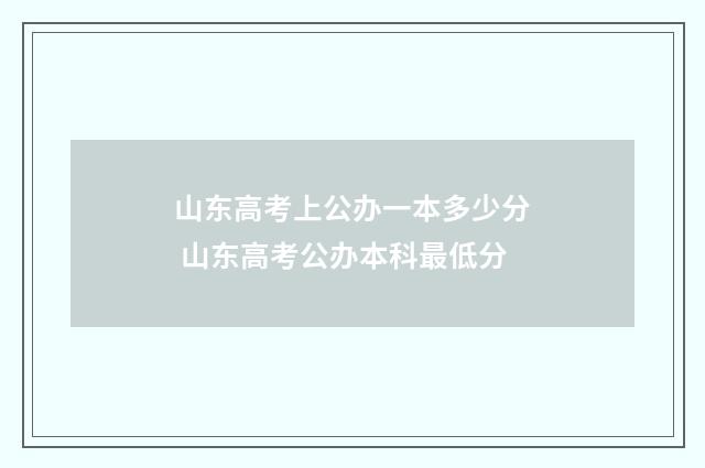 山东高考上公办一本多少分 山东高考公办本科最低分