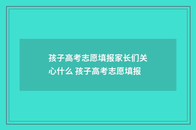 孩子高考志愿填报家长们关心什么 孩子高考志愿填报