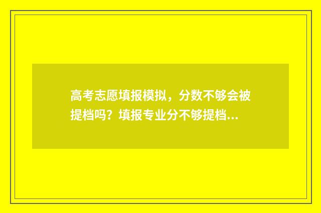高考志愿填报模拟，分数不够会被提档吗？填报专业分不够提档规则详解 高考志愿填报模拟表样本