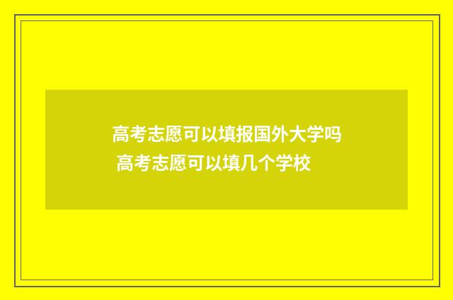 高考志愿可以填报国外大学吗 高考志愿可以填几个学校