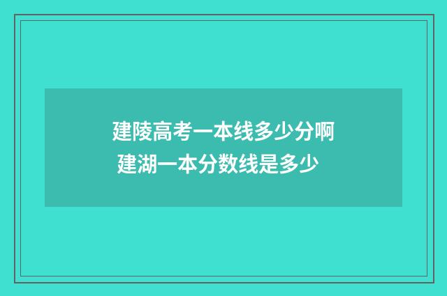 建陵高考一本线多少分啊 建湖一本分数线是多少