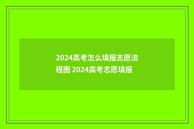 2024高考怎么填报志愿流程图 2024高考志愿填报