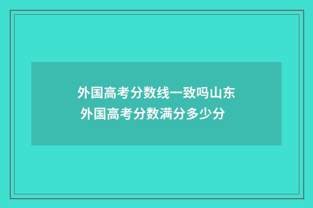 外国高考分数线一致吗山东 外国高考分数满分多少分