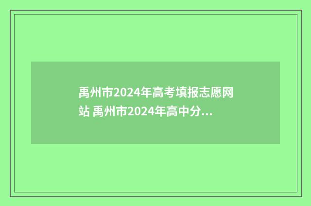 禹州市2024年高考填报志愿网站 禹州市2024年高中分数线