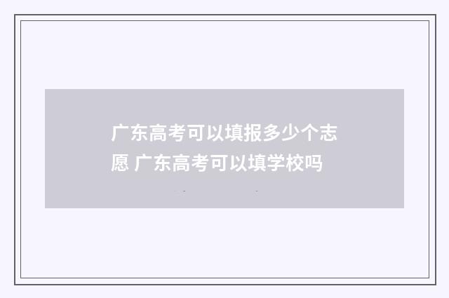 广东高考可以填报多少个志愿 广东高考可以填学校吗