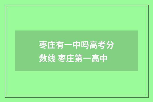 枣庄有一中吗高考分数线 枣庄第一高中