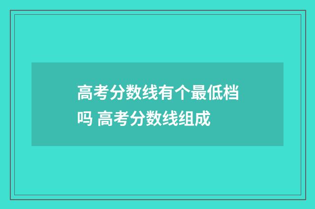 高考分数线有个最低档吗 高考分数线组成