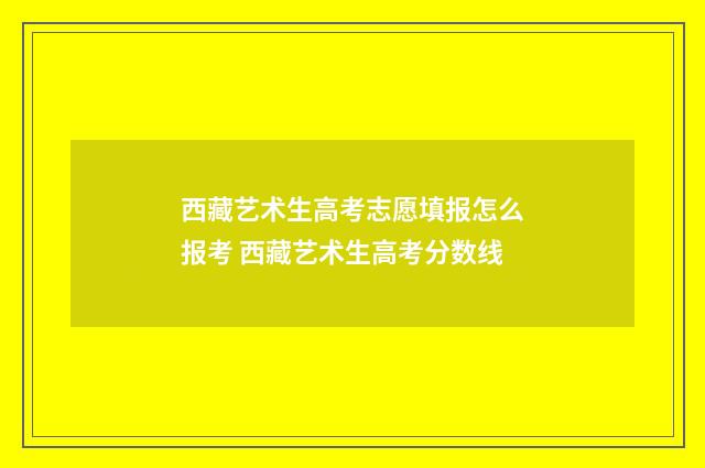 西藏艺术生高考志愿填报怎么报考 西藏艺术生高考分数线