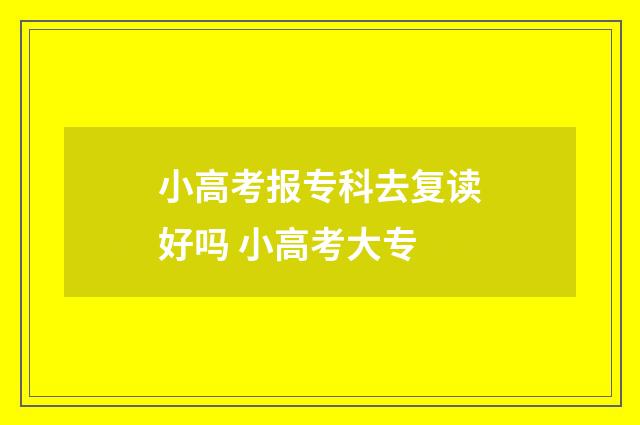 小高考报专科去复读好吗 小高考大专