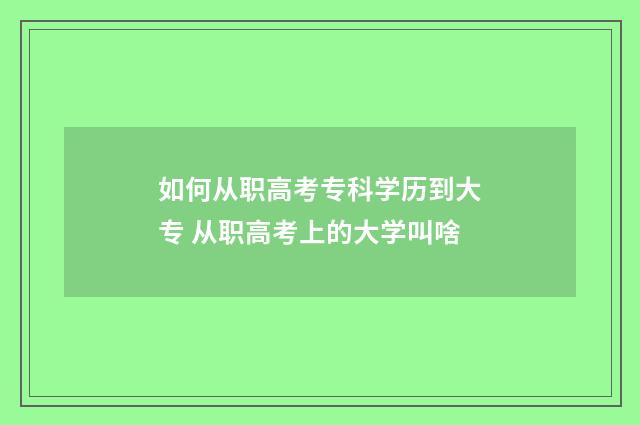 如何从职高考专科学历到大专 从职高考上的大学叫啥