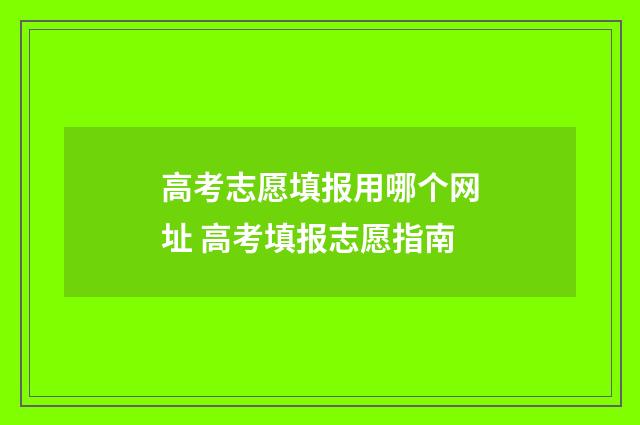 高考志愿填报用哪个网址 高考填报志愿指南