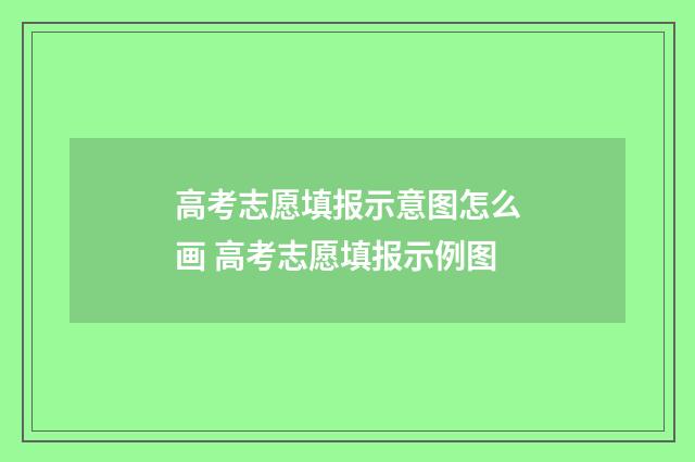高考志愿填报示意图怎么画 高考志愿填报示例图