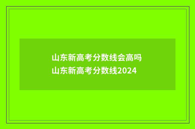 山东新高考分数线会高吗 山东新高考分数线2024