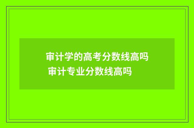审计学的高考分数线高吗 审计专业分数线高吗