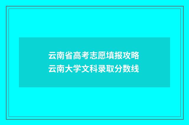 云南省高考志愿填报攻略 云南大学文科录取分数线