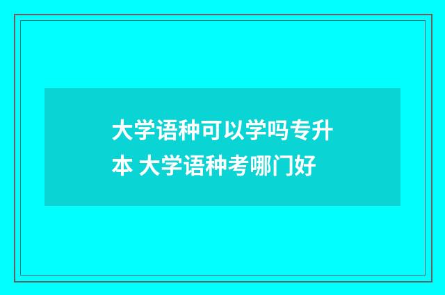 大学语种可以学吗专升本 大学语种考哪门好