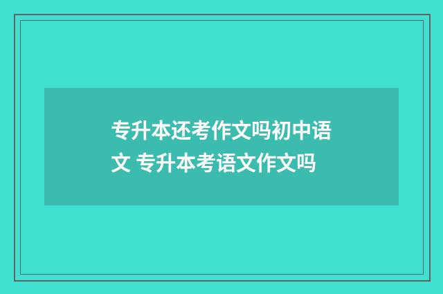 专升本还考作文吗初中语文 专升本考语文作文吗