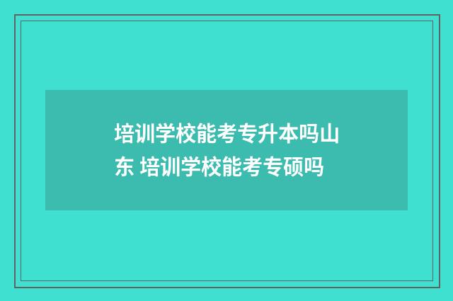 培训学校能考专升本吗山东 培训学校能考专硕吗